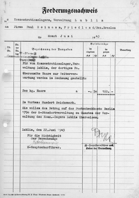 Dokument w języku niemiecki pisany na maszynie