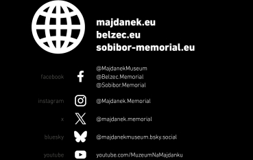 Czarno-biała grafika, media społecznościowe Państwowego Muzeum na Majdanku