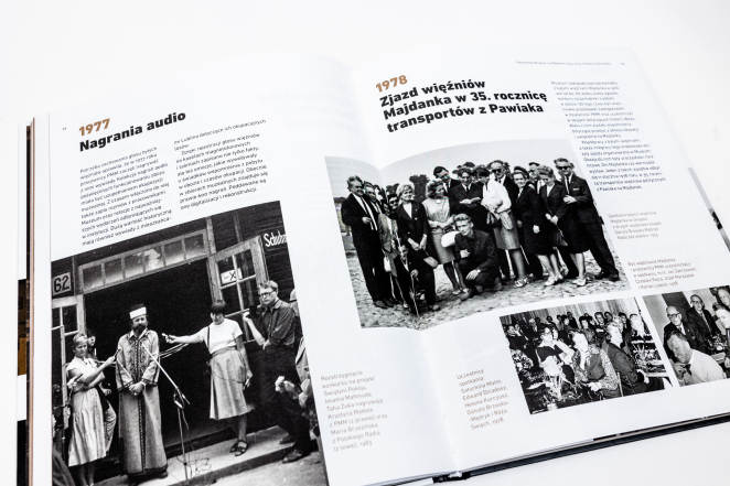 Otwarta książka; czarno białe zdjęcia i opisy.